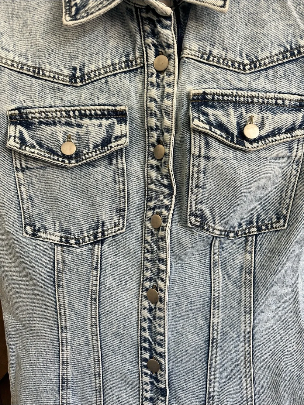 Forever 21 Light Wash Denim Mini Dress - Picture 2 of 7